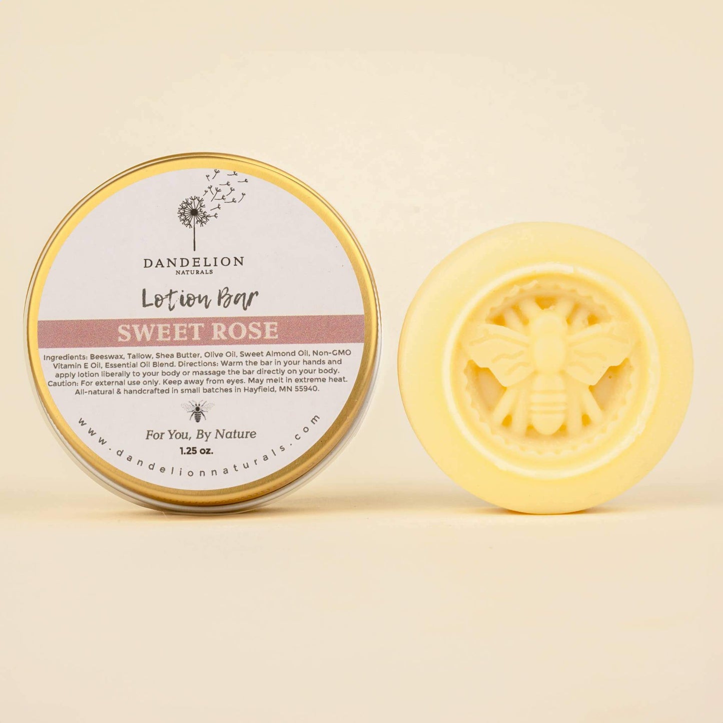 Tallow Lotion Bar - Sweet Rose