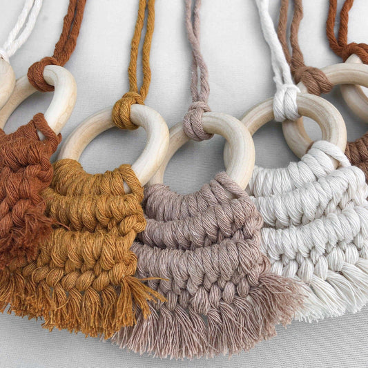 Essential Oil Car Diffusers - Macrame - Natural