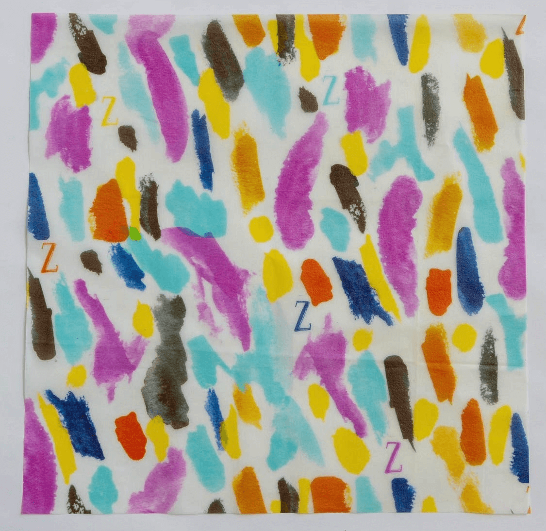 Z Wraps, reusable beeswax food wrap, in painter's palette design.