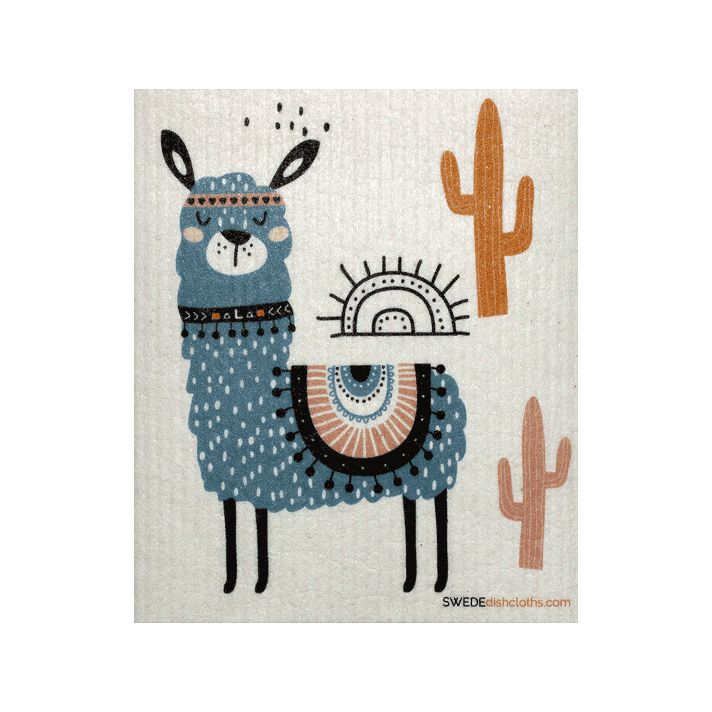 Swedish Dishcloth · Blue Llama